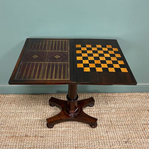ELEGANT ANTIQUE REGENCY ROSEWOOD GAMES TABLE - ADDITIONAL PHOTO 5