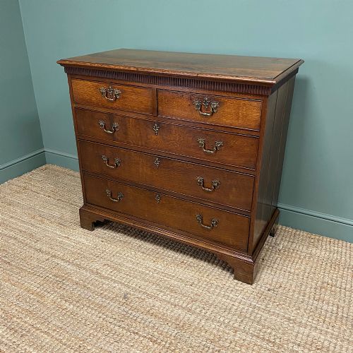 SUPERB QUALITY ANTIQUE GEORGIAN OAK CHEST OF DRAWERS - ADDITIONAL PHOTO 3