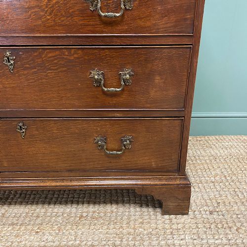 SUPERB QUALITY ANTIQUE GEORGIAN OAK CHEST OF DRAWERS - ADDITIONAL PHOTO 6