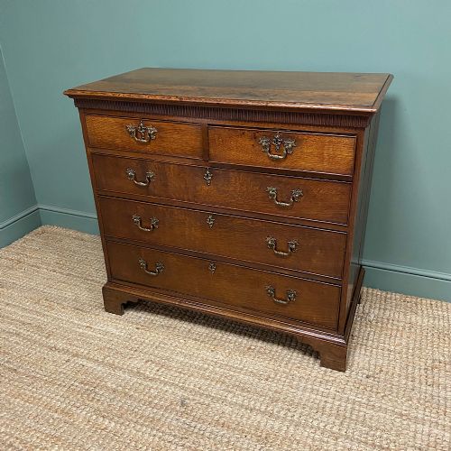 SUPERB QUALITY ANTIQUE GEORGIAN OAK CHEST OF DRAWERS - ADDITIONAL PHOTO 7