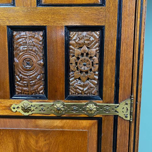 HUGE WALNUT ANTIQUE VICTORIAN WARDROBE BY ROBSON SONS - ADDITIONAL PHOTO 3