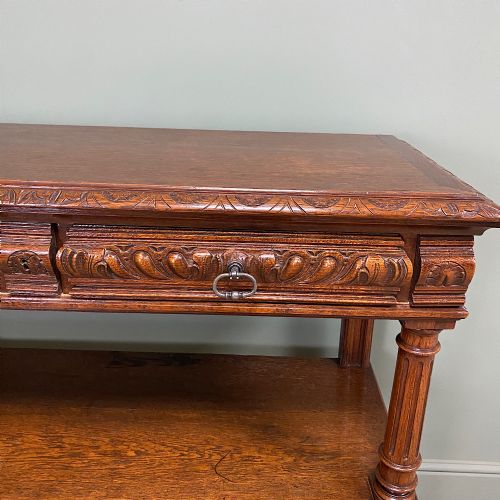 SUPERB QUALITY VICTORIAN OAK ANTIQUE BUFFET - ADDITIONAL PHOTO 5