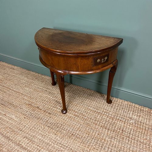 PERIOD MAHOGANY DEMI LUNE ANTIQUE GEORGIAN TEA TABLE - ADDITIONAL PHOTO 6