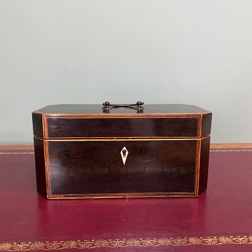 superb quality antique tea caddy - CATEGORY: ANTIQUE BOXES - DATED 19TH CENTURY