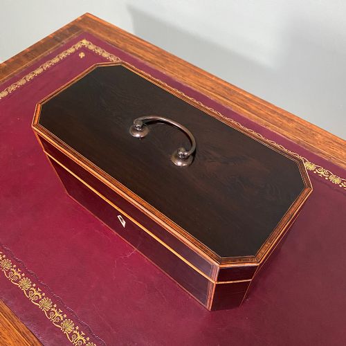 SUPERB QUALITY ANTIQUE TEA CADDY - ADDITIONAL PHOTO 1