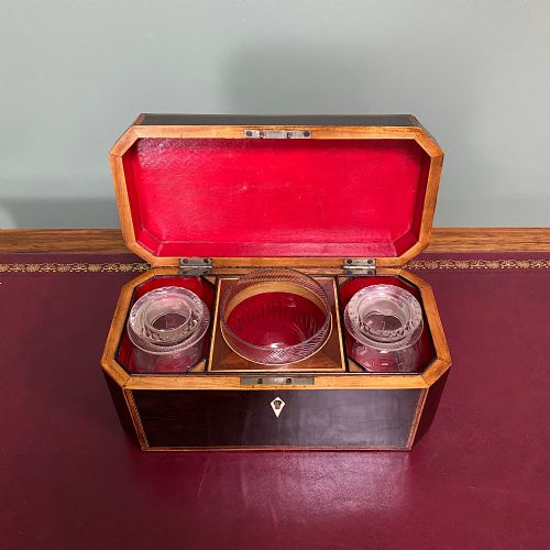 SUPERB QUALITY ANTIQUE TEA CADDY - ADDITIONAL PHOTO 2