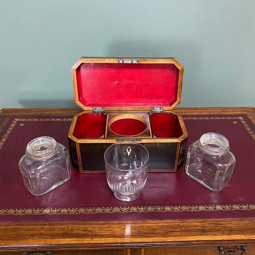SUPERB QUALITY ANTIQUE TEA CADDY - ADDITIONAL PHOTO 6