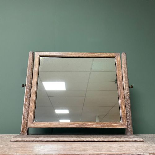 arts crafts limed oak mirror - CATEGORY: ANTIQUE MIRRORS - DATED 19TH CENTURY