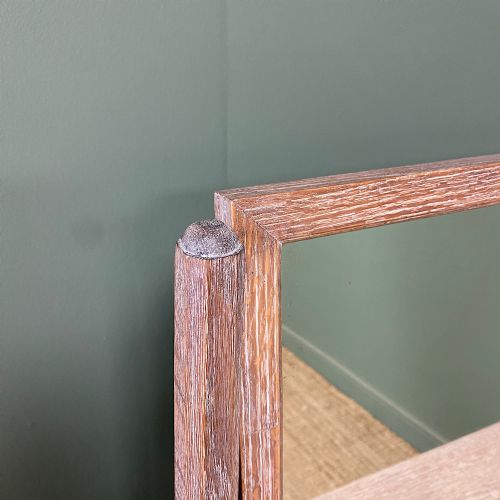 ARTS CRAFTS LIMED OAK MIRROR - ADDITIONAL PHOTO 4