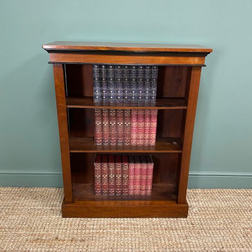 victorian antique open fronted bookcase - CATEGORY: ANTIQUE BOOKCASES - DATED VICTORIAN
