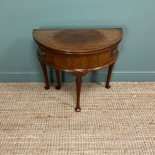 PERIOD MAHOGANY DEMI LUNE ANTIQUE GEORGIAN TEA TABLE - ADDITIONAL PHOTO 6