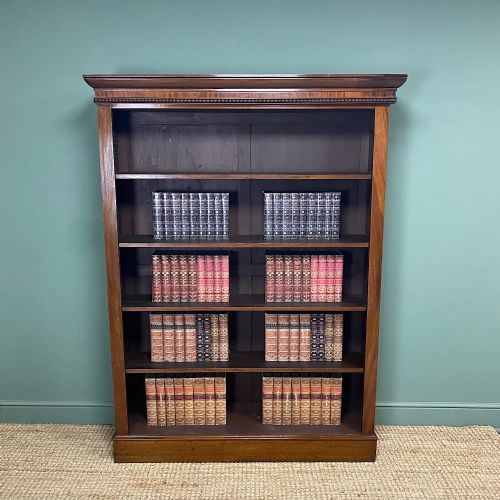 antique victorian mahogany large open bookcase - CATEGORY: ANTIQUE BOOKCASES - DATED VICTORIAN