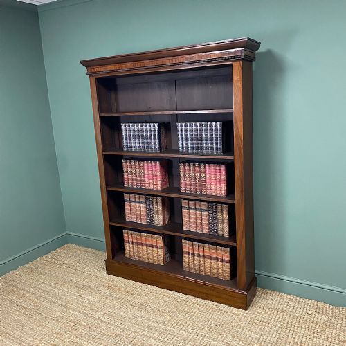 ANTIQUE VICTORIAN MAHOGANY LARGE OPEN BOOKCASE - ADDITIONAL PHOTO 1