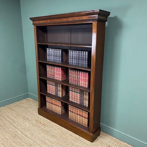 ANTIQUE VICTORIAN MAHOGANY LARGE OPEN BOOKCASE - ADDITIONAL PHOTO 5