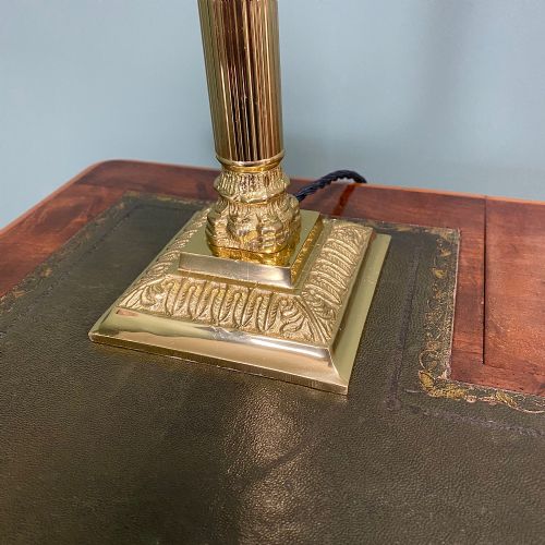 QUALITY BRASS CORINTHIAN COLUMN ANTIQUE LAMP - ADDITIONAL PHOTO 3