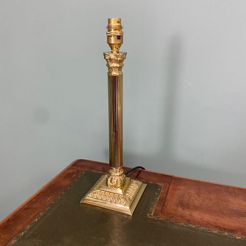 QUALITY BRASS CORINTHIAN COLUMN ANTIQUE LAMP - ADDITIONAL PHOTO 4