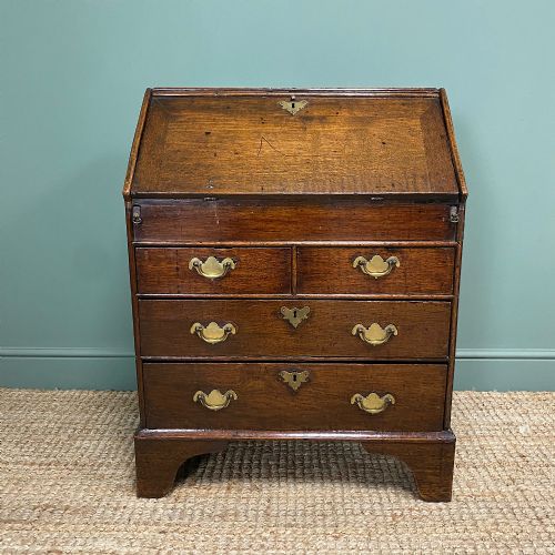 quality antique georgian oak bureau - CATEGORY: ANTIQUE BUREAU - DATED GEORGIAN