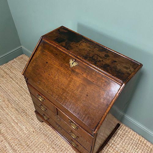 QUALITY ANTIQUE GEORGIAN OAK BUREAU - ADDITIONAL PHOTO 2