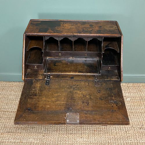 QUALITY ANTIQUE GEORGIAN OAK BUREAU - ADDITIONAL PHOTO 4