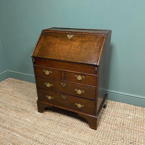 QUALITY ANTIQUE GEORGIAN OAK BUREAU - ADDITIONAL PHOTO 8