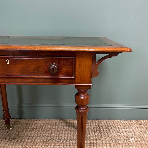 ANTIQUE VICTORIAN MAHOGANY WRITING TABLE - ADDITIONAL PHOTO 4
