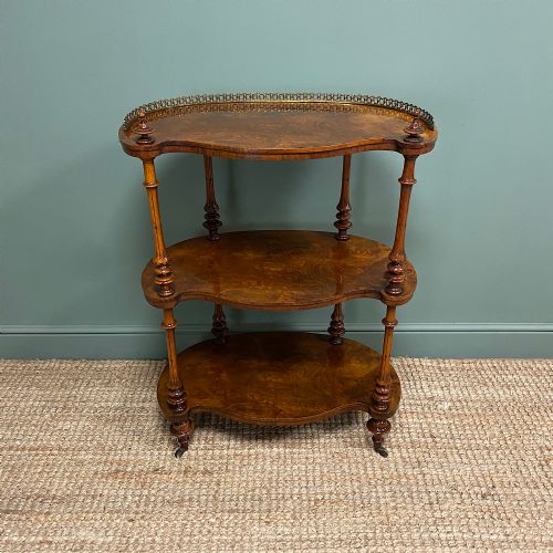 superb quality antique victorian walnut what not - CATEGORY: ANTIQUE FURNITURE - DATED VICTORIAN