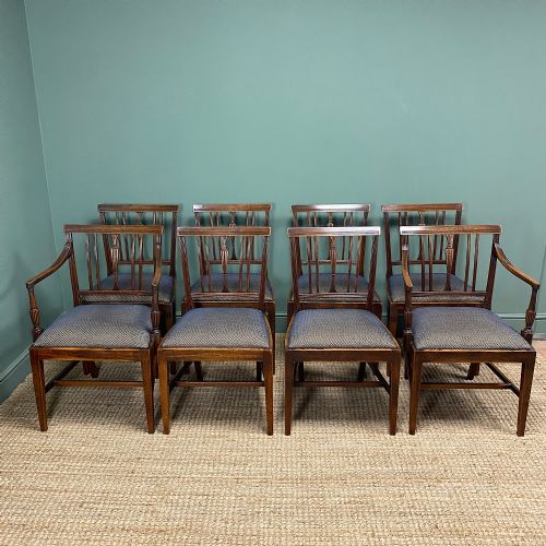 set of 8 antique georgian mahogany dining chairs - CATEGORY: ANTIQUE CHAIRS - DATED GEORGIAN