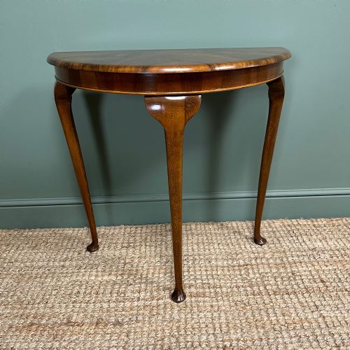 stunning small demi lune side table - CATEGORY: ANTIQUE TABLES - DATED 1930