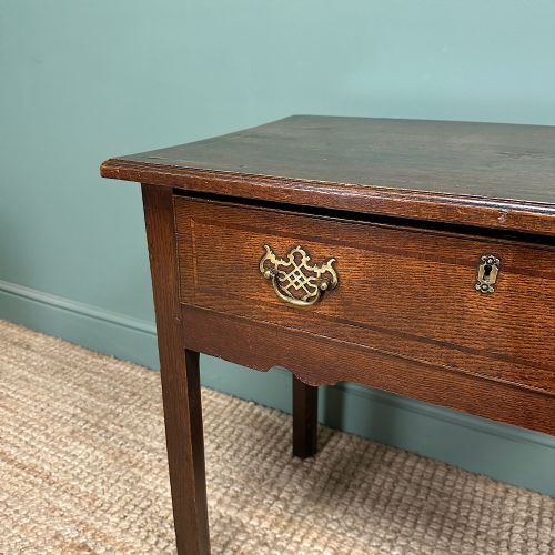 GEORGIAN OAK CROSS BANDED ANTIQUE LOW BOY SIDE TABLE - ADDITIONAL PHOTO 5