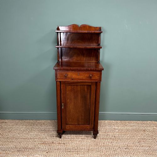 superb slim antique victorian mahogany chiffonier cupboard - CATEGORY: ANTIQUE CABINETS - DATED VICTORIAN
