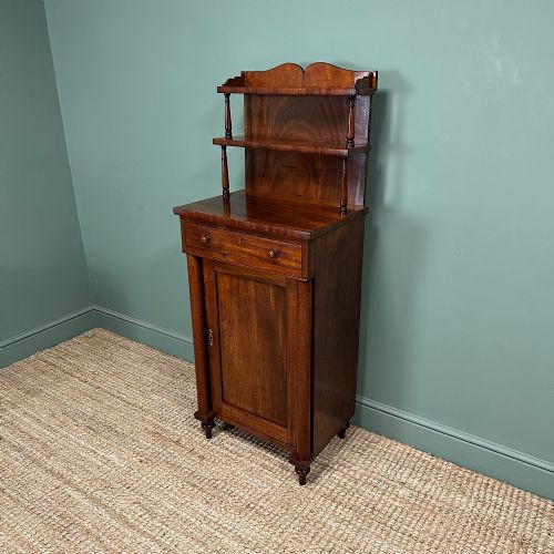 SUPERB SLIM ANTIQUE VICTORIAN MAHOGANY CHIFFONIER CUPBOARD - ADDITIONAL PHOTO 1