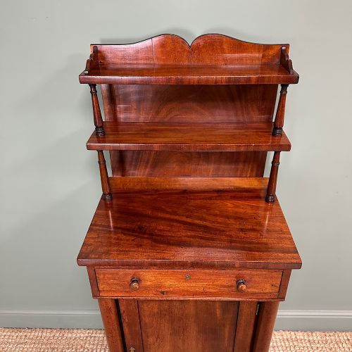 SUPERB SLIM ANTIQUE VICTORIAN MAHOGANY CHIFFONIER CUPBOARD - ADDITIONAL PHOTO 4