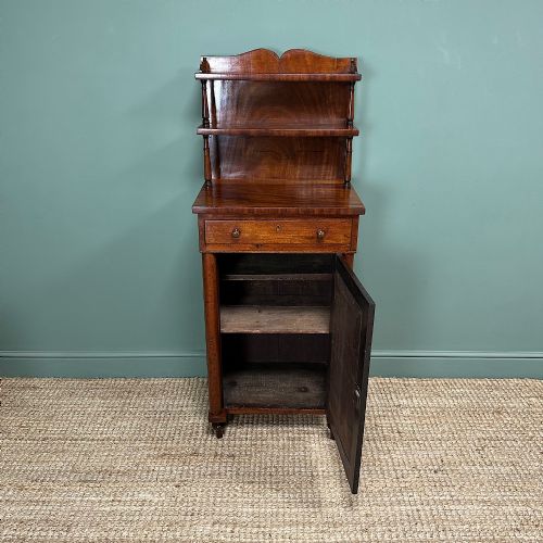 SUPERB SLIM ANTIQUE VICTORIAN MAHOGANY CHIFFONIER CUPBOARD - ADDITIONAL PHOTO 5