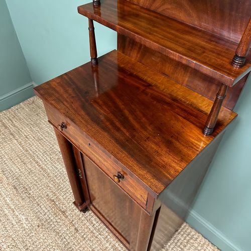 SUPERB SLIM ANTIQUE VICTORIAN MAHOGANY CHIFFONIER CUPBOARD - ADDITIONAL PHOTO 8