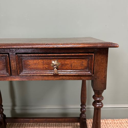 19TH CENTURY PERIOD ANTIQUE OAK SIDE TABLE - ADDITIONAL PHOTO 3