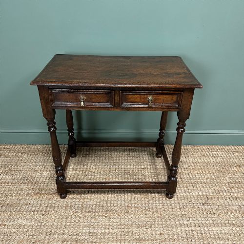 19TH CENTURY PERIOD ANTIQUE OAK SIDE TABLE - ADDITIONAL PHOTO 4