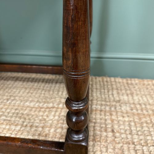 19TH CENTURY PERIOD ANTIQUE OAK SIDE TABLE - ADDITIONAL PHOTO 6