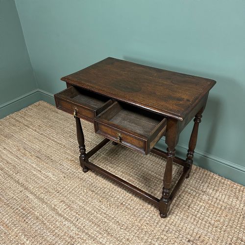 19TH CENTURY PERIOD ANTIQUE OAK SIDE TABLE - ADDITIONAL PHOTO 7