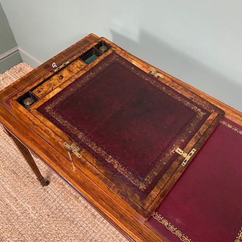 RARE 19TH CENTURY POLLARD OAK ANTIQUE WRITING SLOPE - ADDITIONAL PHOTO 2