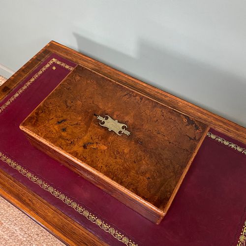 RARE 19TH CENTURY POLLARD OAK ANTIQUE WRITING SLOPE - ADDITIONAL PHOTO 8