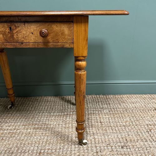 QUALITY ANTIQUE VICTORIAN WALNUT WRITING TABLE - ADDITIONAL PHOTO 4