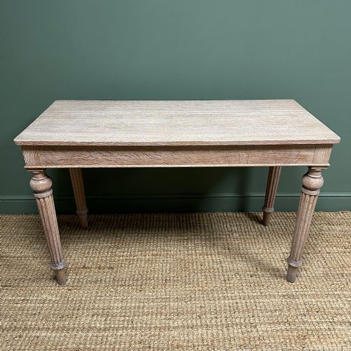 outstanding limed oak victorian antique console table - CATEGORY: ANTIQUE TABLES - DATED VICTORIAN