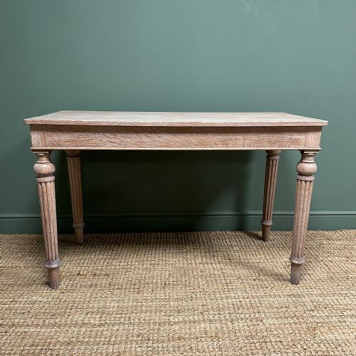 OUTSTANDING LIMED OAK VICTORIAN ANTIQUE CONSOLE TABLE - ADDITIONAL PHOTO 1