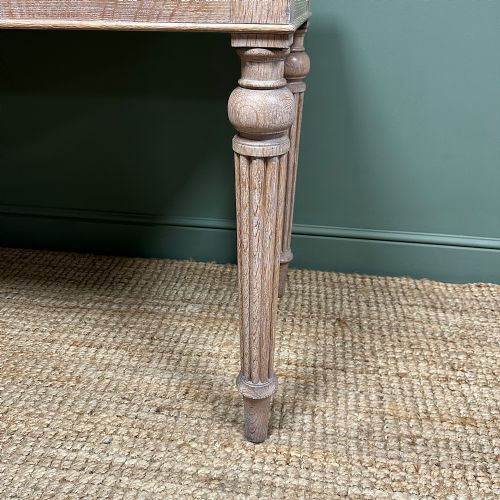OUTSTANDING LIMED OAK VICTORIAN ANTIQUE CONSOLE TABLE - ADDITIONAL PHOTO 4