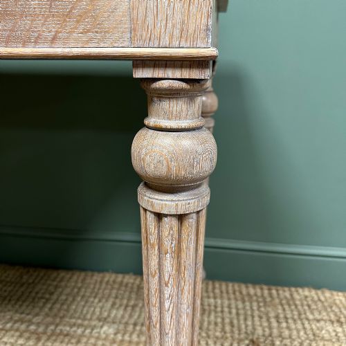OUTSTANDING LIMED OAK VICTORIAN ANTIQUE CONSOLE TABLE - ADDITIONAL PHOTO 5