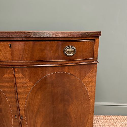 SUPERB QUALITY EDWARDIAN ANTIQUE BOW FRONTED CABINET - ADDITIONAL PHOTO 2