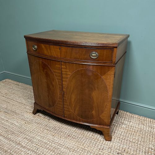 SUPERB QUALITY EDWARDIAN ANTIQUE BOW FRONTED CABINET - ADDITIONAL PHOTO 4