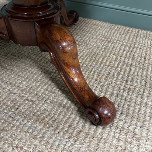 BEAUTIFULLY FIGURED MAHOGANY CIRCULAR ANTIQUE DINING TABLE - ADDITIONAL PHOTO 7