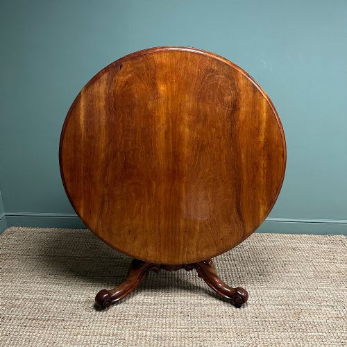BEAUTIFULLY FIGURED MAHOGANY CIRCULAR ANTIQUE DINING TABLE - ADDITIONAL PHOTO 8
