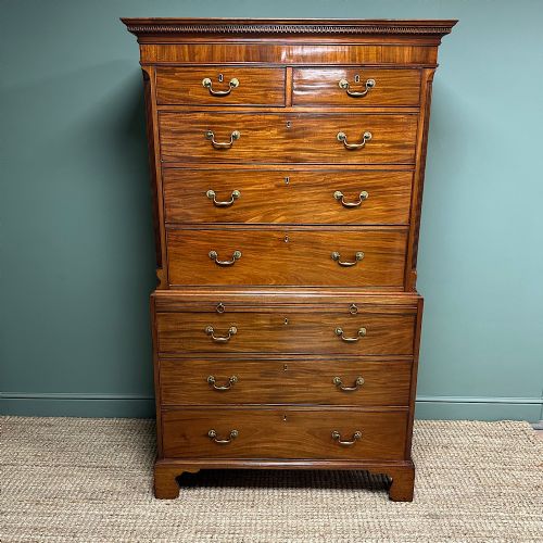SPECTACULAR MAHOGANY ANTIQUE GEORGIAN CHEST ON CHEST TALL BOY - ADDITIONAL PHOTO 1
